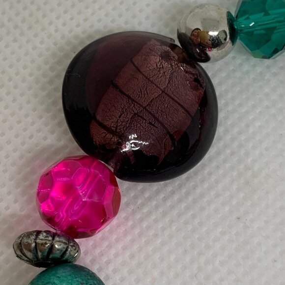 Swap silver tone women watch 28mm mop dial quartz colorful beads size 7”running - Picture 5 of 5